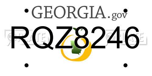 RQZ8246 Georgia License Plate