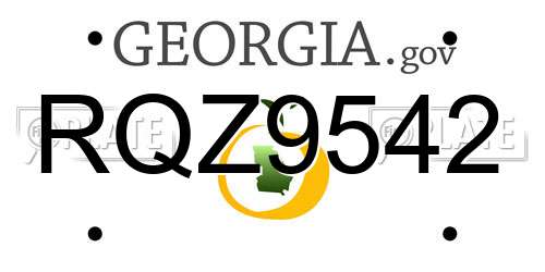 RQZ9542 Georgia License Plate