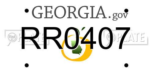 RR0407 Georgia License Plate
