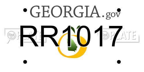 RR1017 Georgia License Plate