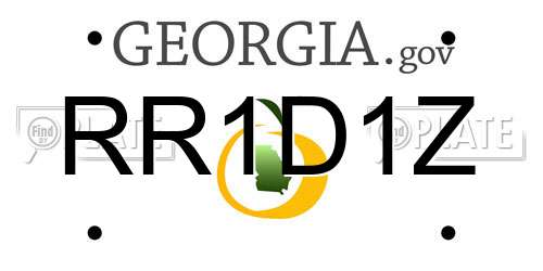 RR1D1Z Georgia License Plate