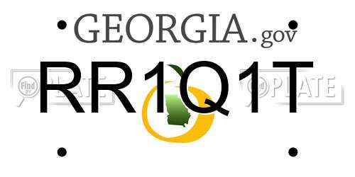 RR1Q1T Georgia License Plate