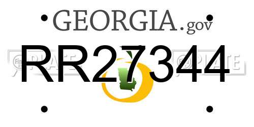 RR27344 Georgia License Plate