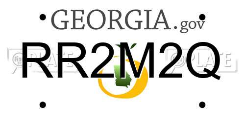 RR2M2Q Georgia License Plate