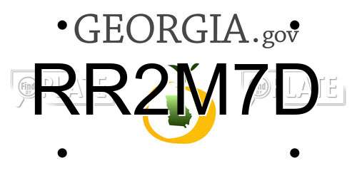RR2M7D Georgia License Plate
