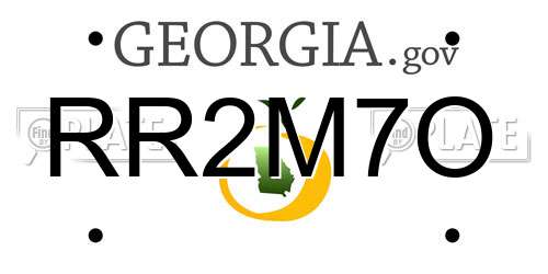 RR2M7O Georgia License Plate