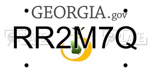 RR2M7Q Georgia License Plate