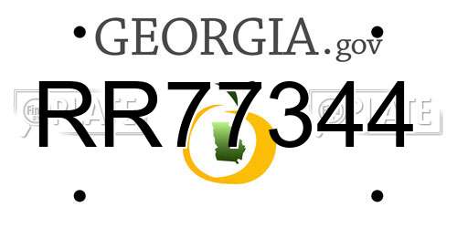 RR77344 Georgia License Plate