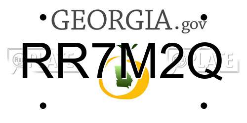 RR7M2Q Georgia License Plate