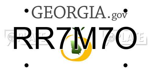 RR7M7O Georgia License Plate