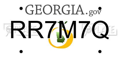 RR7M7Q Georgia License Plate