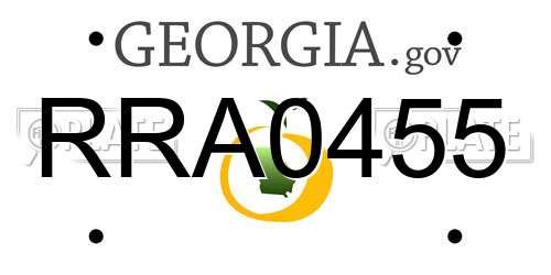 RRA0455 Georgia License Plate