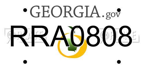 RRA0808 Georgia License Plate