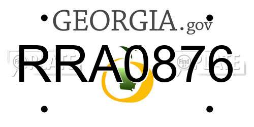 RRA0876 Georgia License Plate