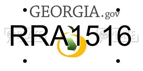 RRA1516 Georgia License Plate