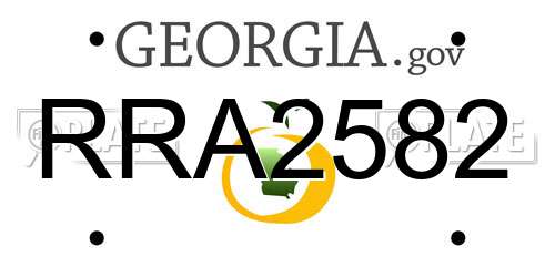 RRA2582 Georgia License Plate