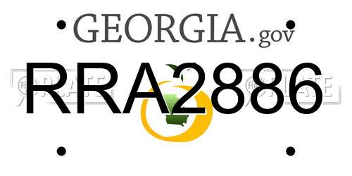 RRA2886 Georgia License Plate