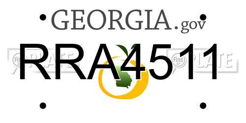 RRA4511 Georgia License Plate