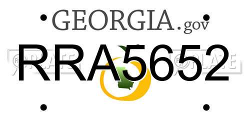 RRA5652 Georgia License Plate