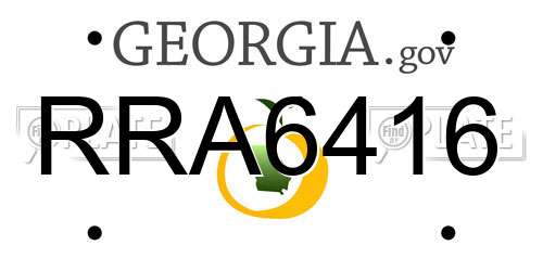 RRA6416 Georgia License Plate