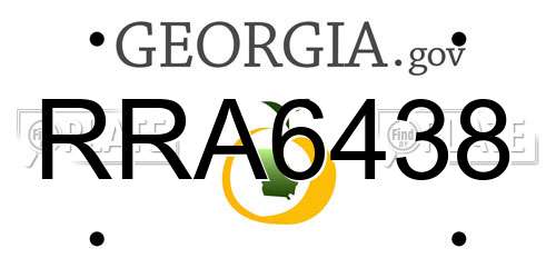 RRA6438 Georgia License Plate