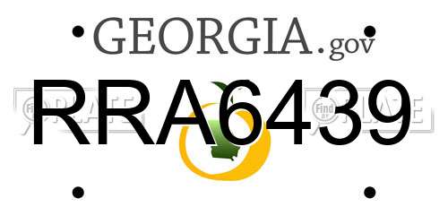 RRA6439 Georgia License Plate