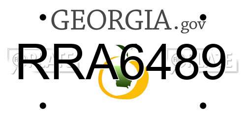 RRA6489 Georgia License Plate