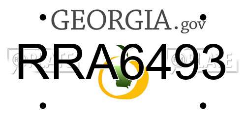 RRA6493 Georgia License Plate