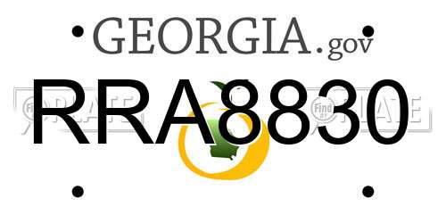 RRA8830 Georgia License Plate