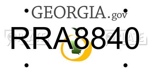 RRA8840 Georgia License Plate