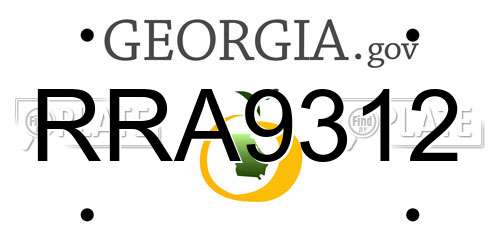 RRA9312 Georgia License Plate