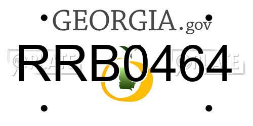 RRB0464 Georgia License Plate