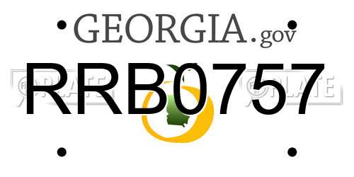 RRB0757 Georgia License Plate