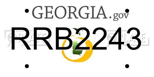 RRB2243 Georgia License Plate