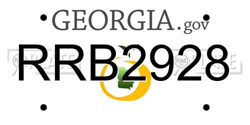 RRB2928 Georgia License Plate