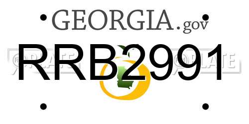 RRB2991 Georgia License Plate