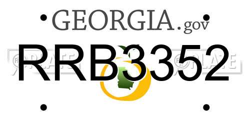RRB3352 Georgia License Plate