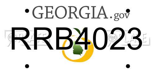 RRB4023 Georgia License Plate