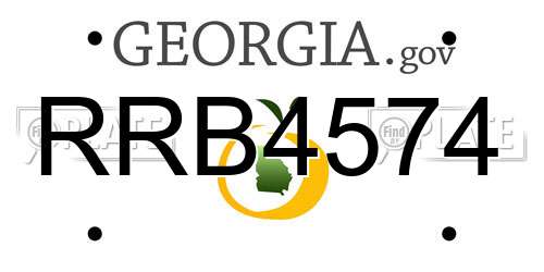RRB4574 Georgia License Plate