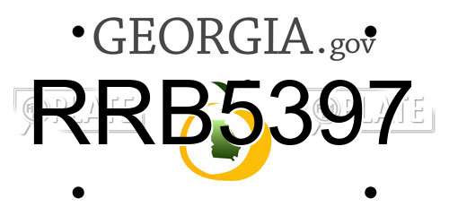RRB5397 Georgia License Plate