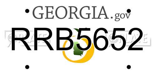 RRB5652 Georgia License Plate