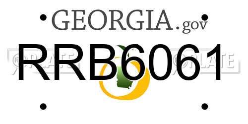RRB6061 Georgia License Plate