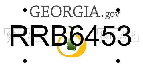 RRB6453 Georgia License Plate