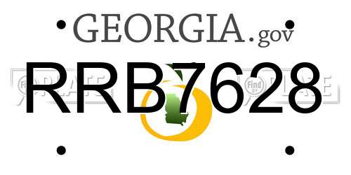RRB7628 Georgia License Plate