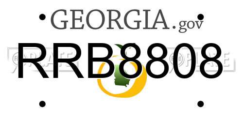 RRB8808 Georgia License Plate