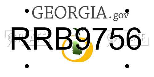 RRB9756 Georgia License Plate