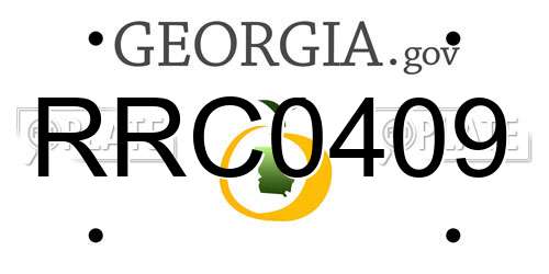 RRC0409 Georgia License Plate