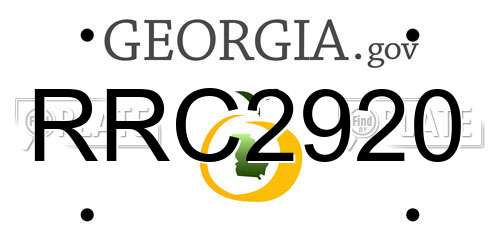 RRC2920 Georgia License Plate