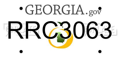 RRC3063 Georgia License Plate