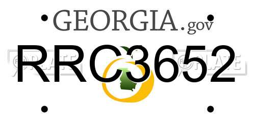 RRC3652 Georgia License Plate